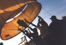 Filling the hot air balloons